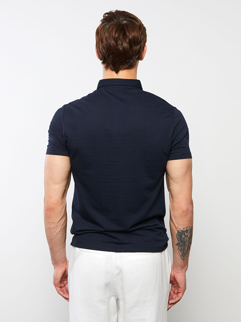 Polo Neck Short Sleeve Men's T-Shirt-4
