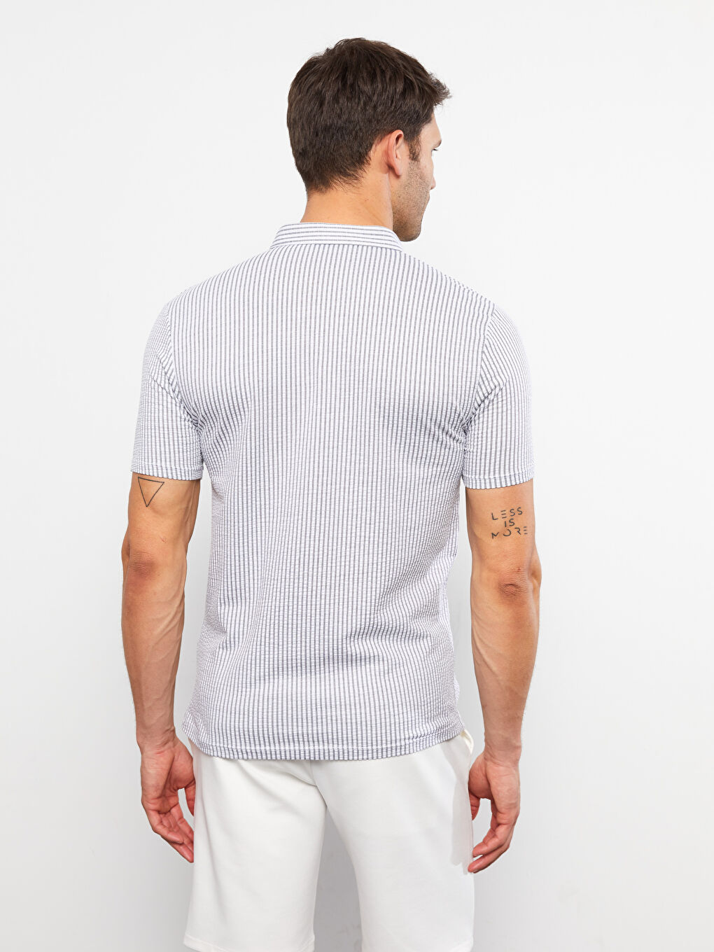 Siyah Polo Yaka Kısa Kollu Erkek Tişört-4