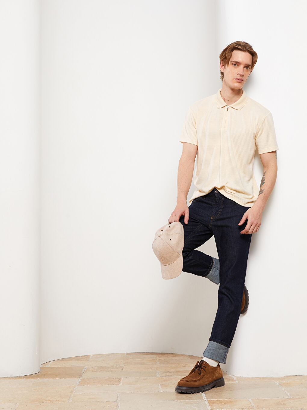 Polo Neck Short Sleeve Jersey Men's T-Shirt