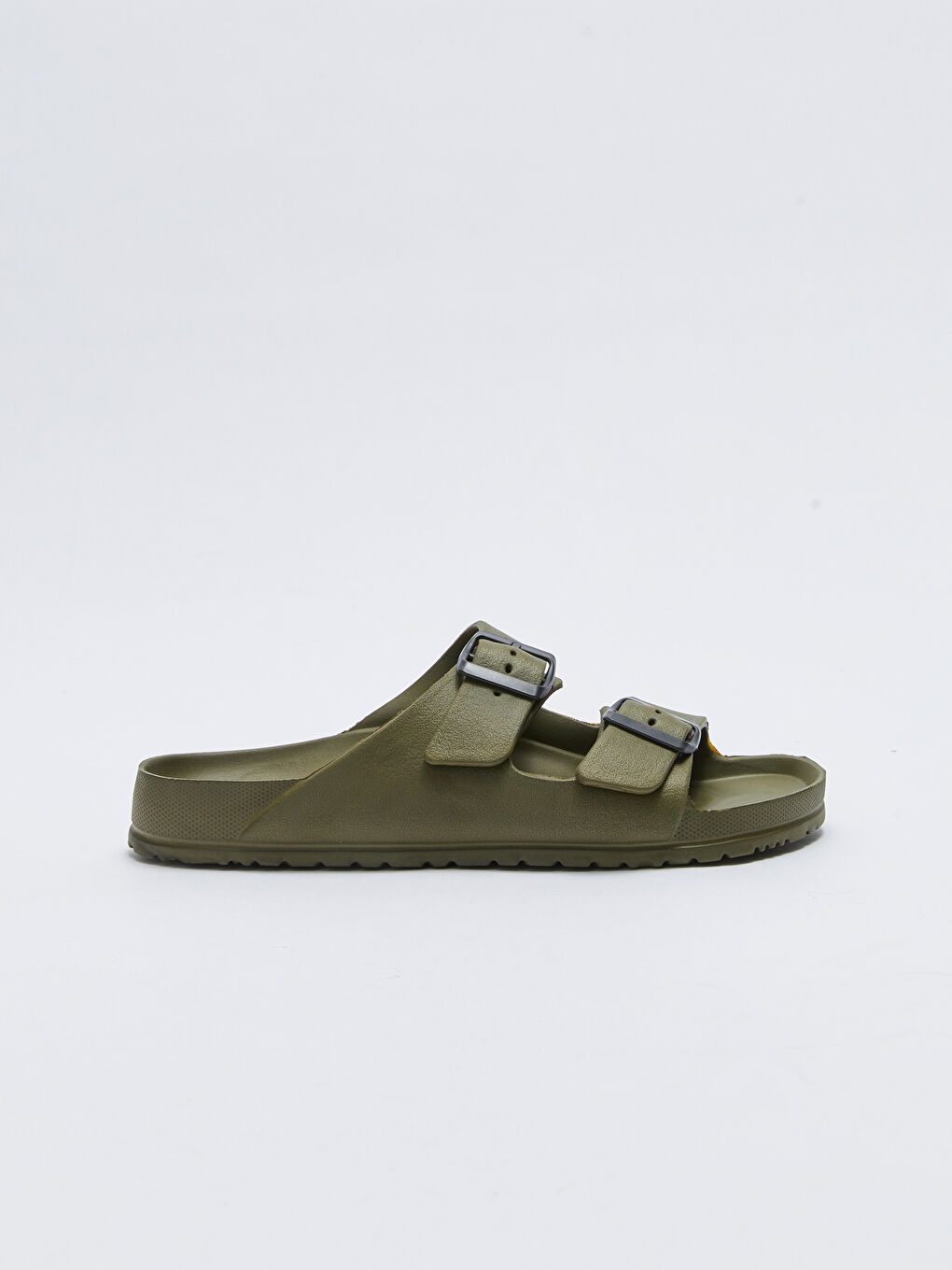 Double Band Buckle Detail Men's Slippers-1