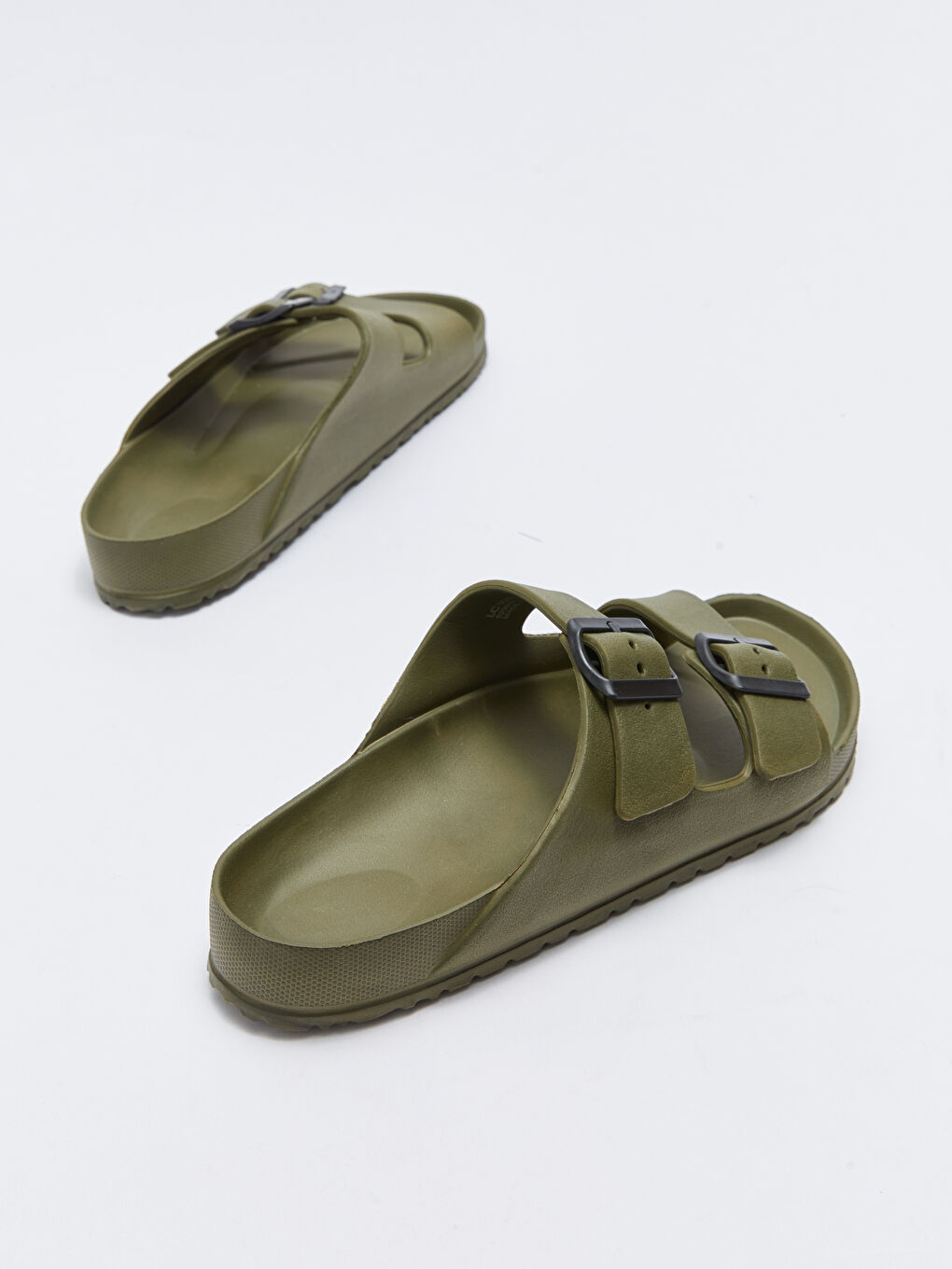 Double Band Buckle Detail Men's Slippers-4