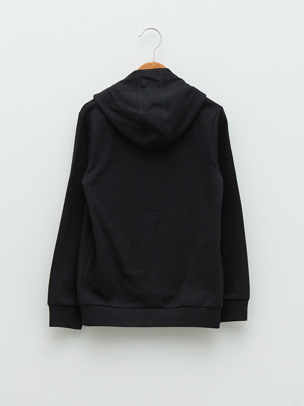 Siyah Kapüşonlu Baskılı Uzun Kollu Erkek Çocuk Sweatshirt-1