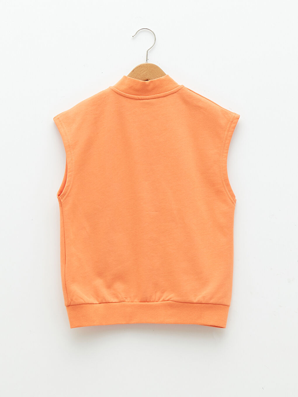 College Collar Printed Boy Zipper Vest-1