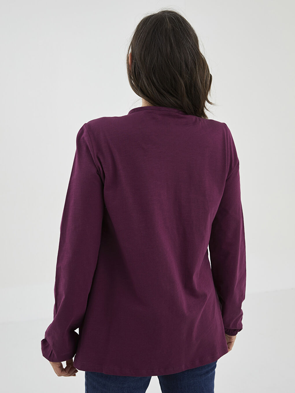 LCW Grace Tie Neck Embroidered Long Sleeve Women's Blouse -S25934Z8-HNN