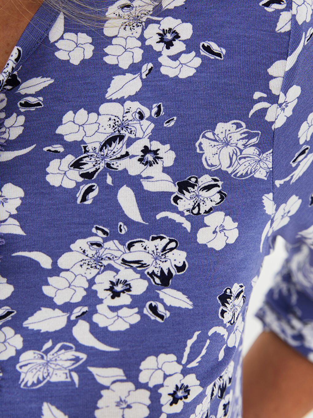 Tie Neck Floral Long Sleeve Women's Blouse-3