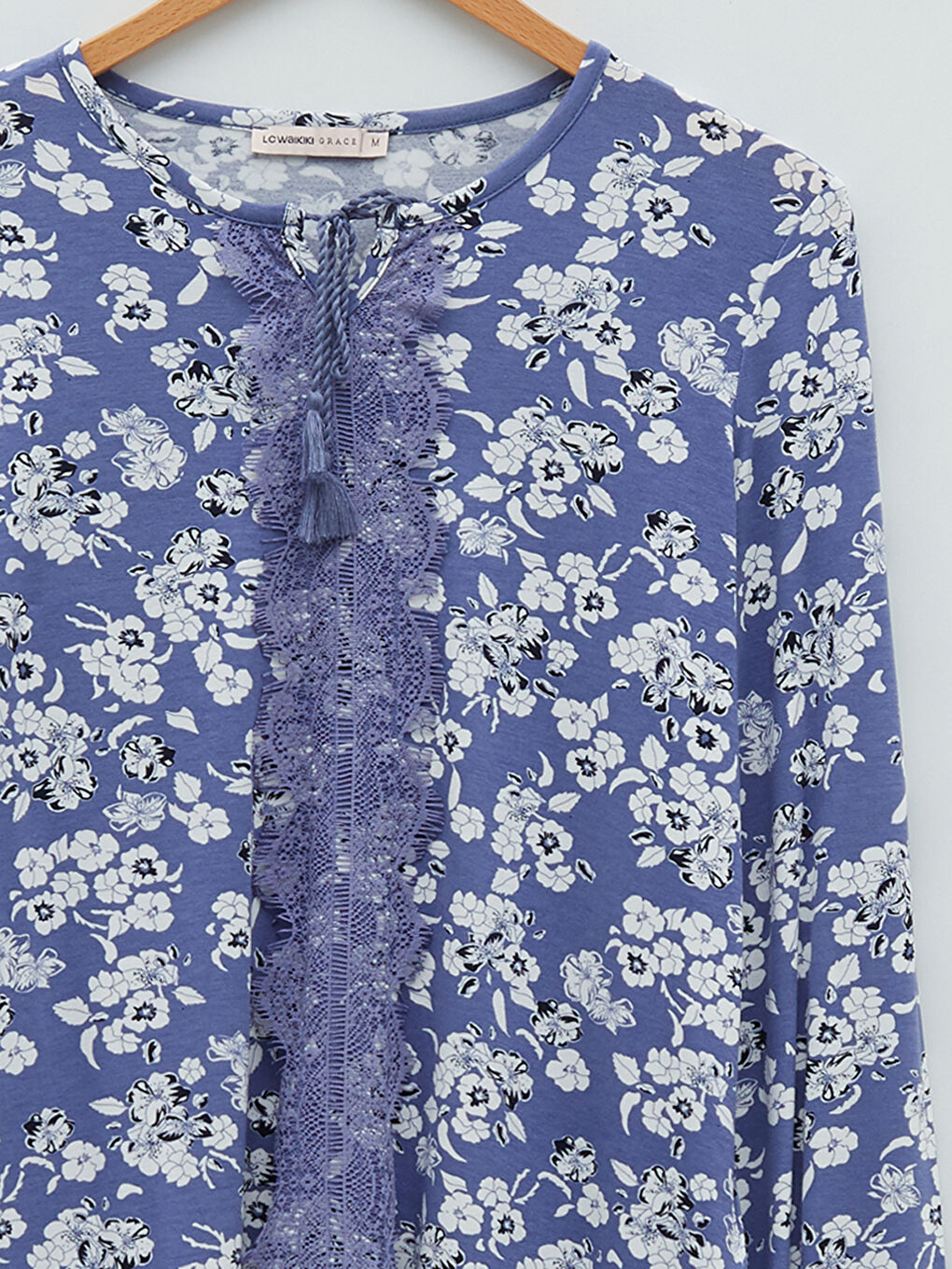 Tie Neck Floral Long Sleeve Women's Blouse-7