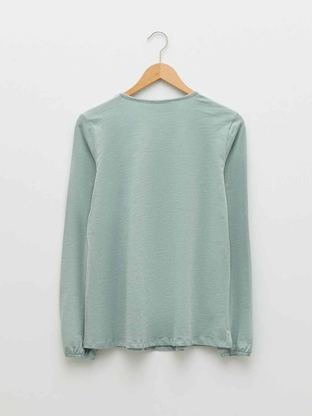 Tie Collar Patterned Long Sleeve Cotton Women's Blouse-8