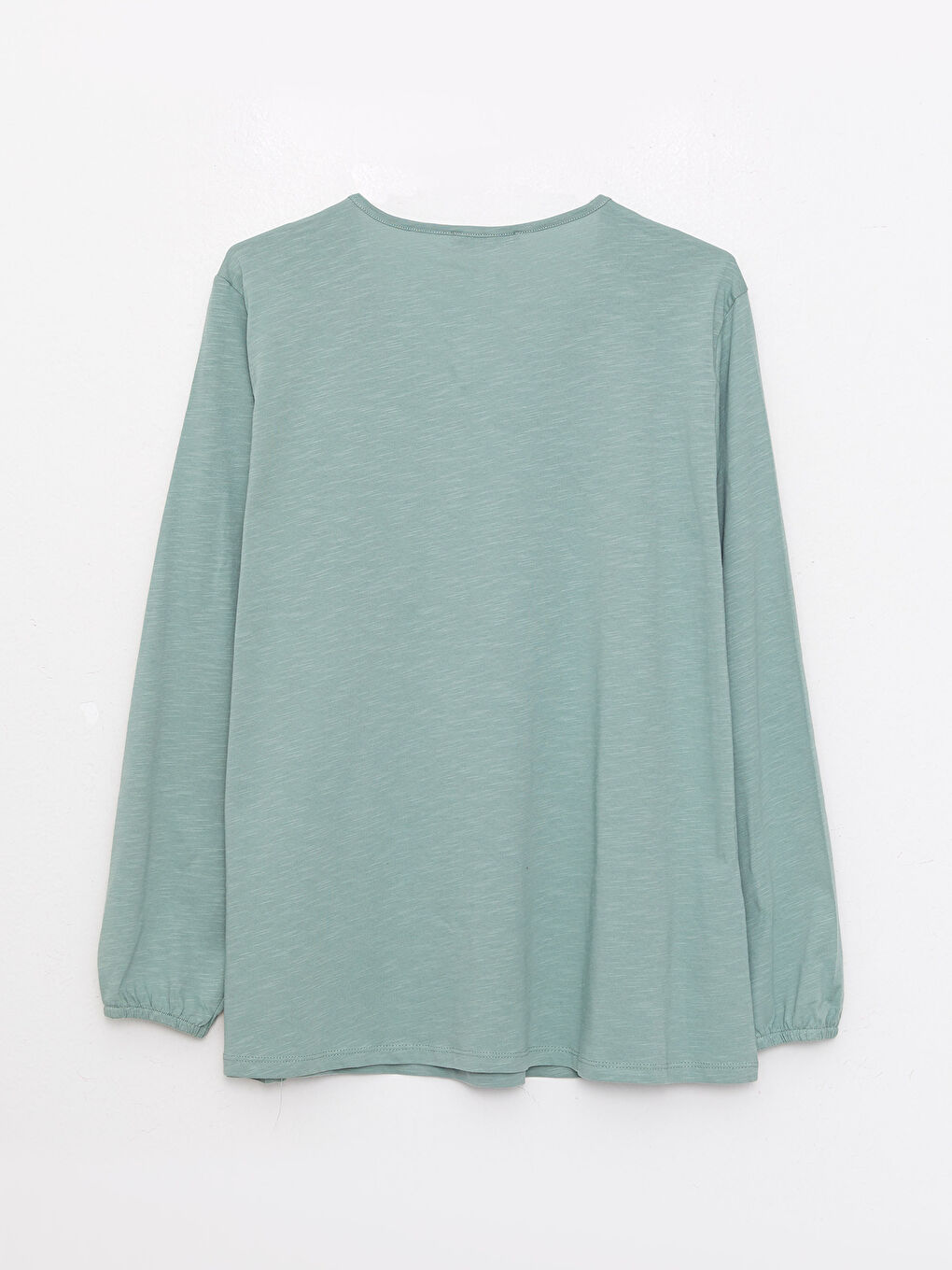 Tie Collar Patterned Long Sleeve Cotton Women's Blouse-7