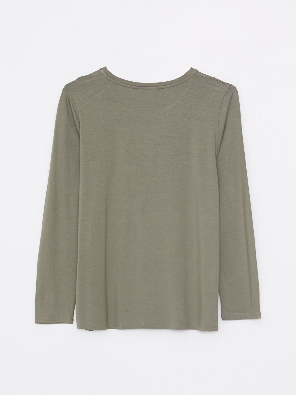 Crew Neck Embroidered Long Sleeve Viscose Women's Blouse-6