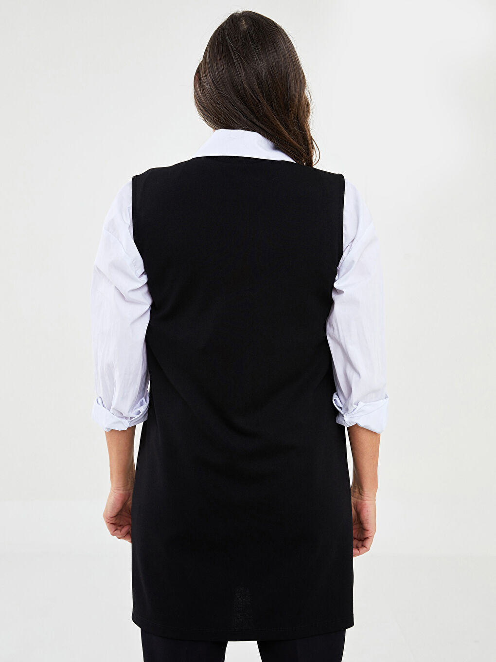 Women's V-Neck Plain Waistcoat-4