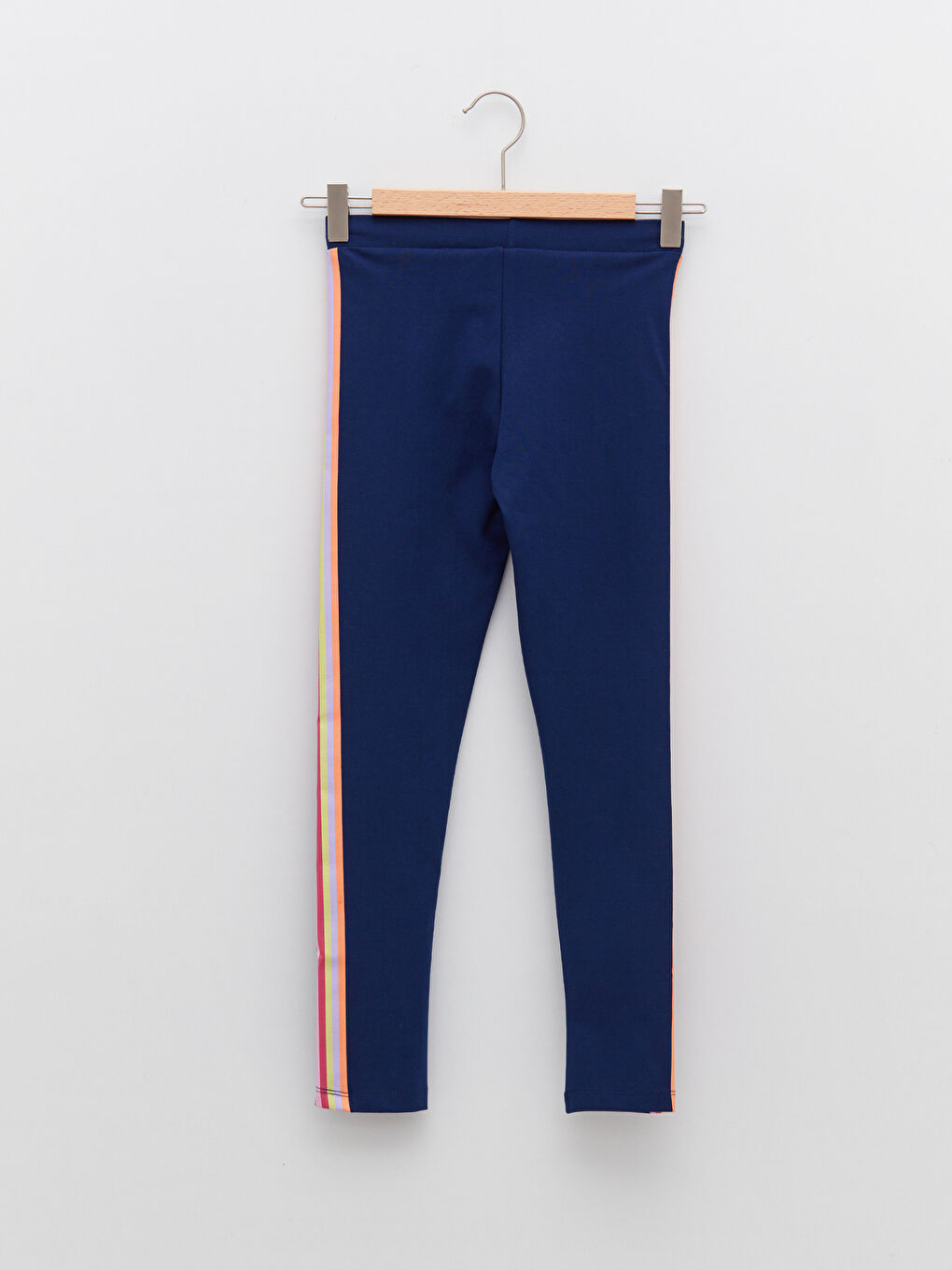 Lacivert Beli Lastikli Basic Pamuklu Kız Çocuk Uzun Tayt-1