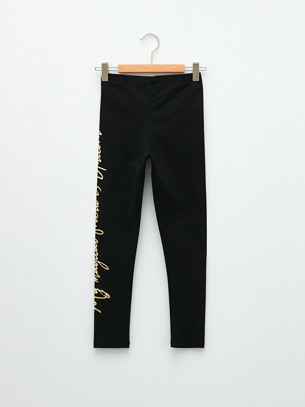 Elastic Waist Printed Cotton Girl Long Tights-1