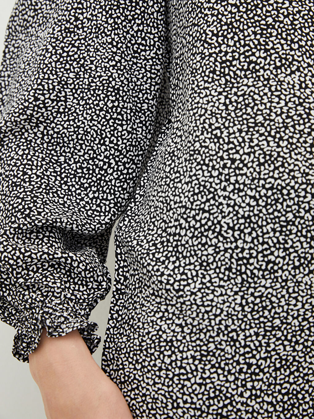 Rundhalsausschnitt Gemustert Langarm Viskose Tunika für Damen-2