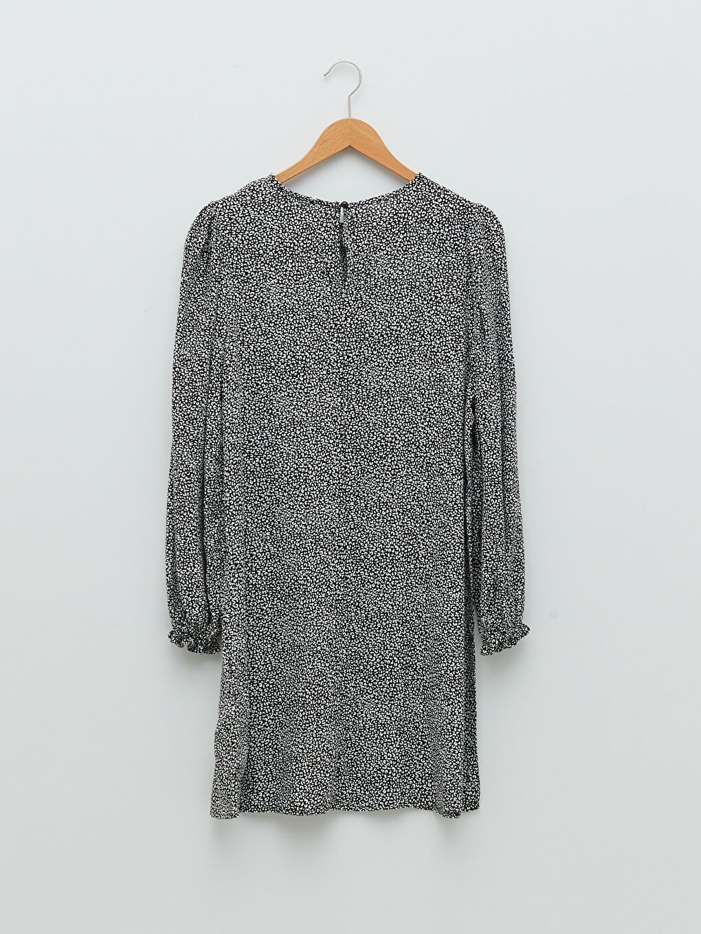 Rundhalsausschnitt Gemustert Langarm Viskose Tunika für Damen-5