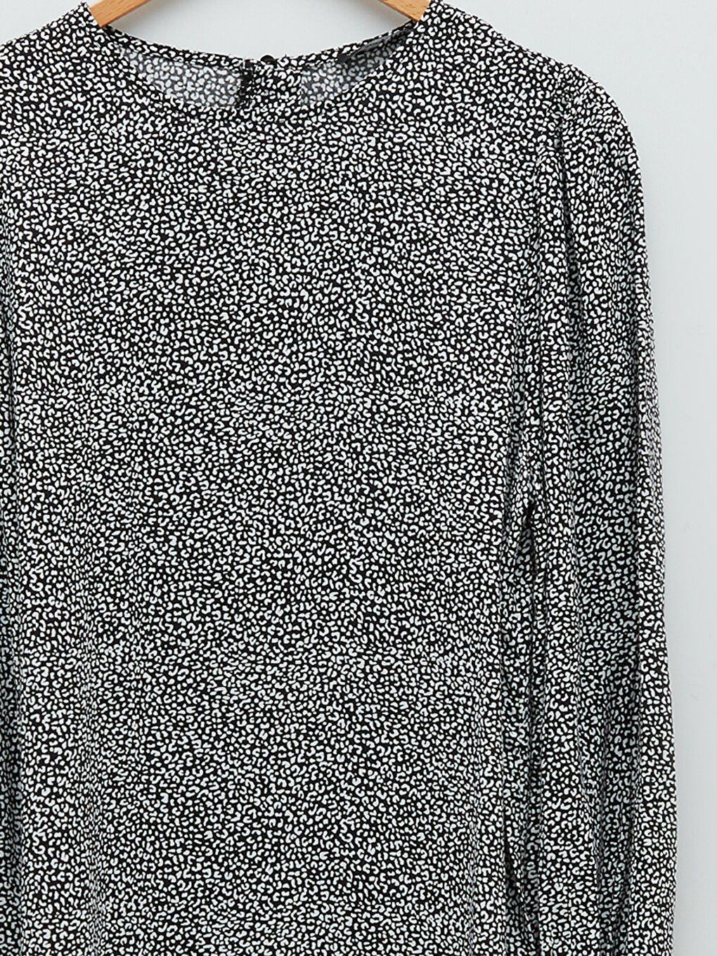 Rundhalsausschnitt Gemustert Langarm Viskose Tunika für Damen-6