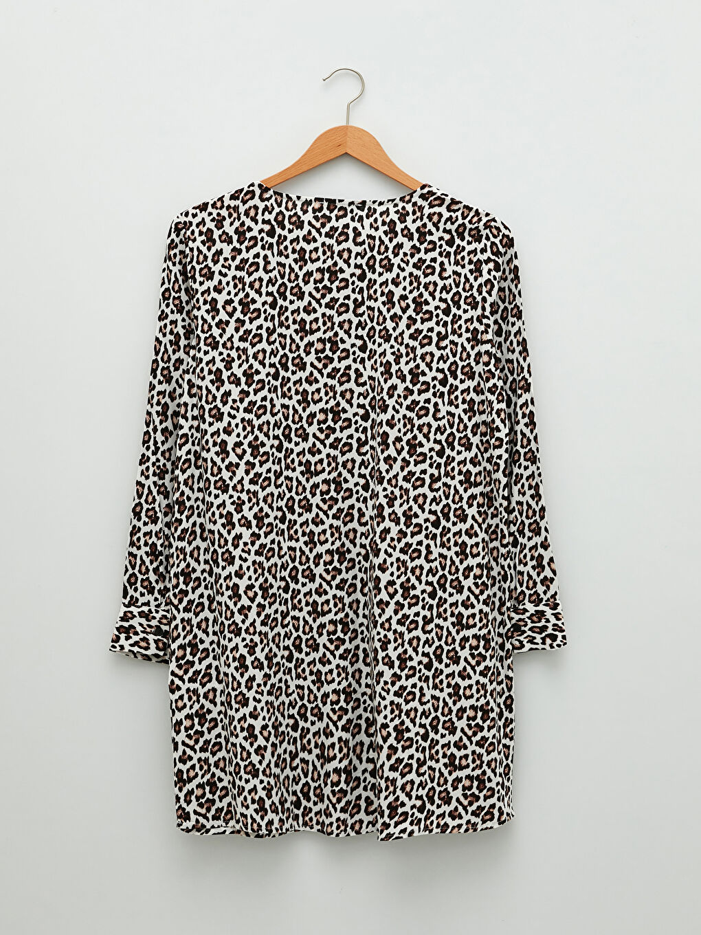 Crew Neck Patterned Long Sleeve Viscose Women's Tunic-6