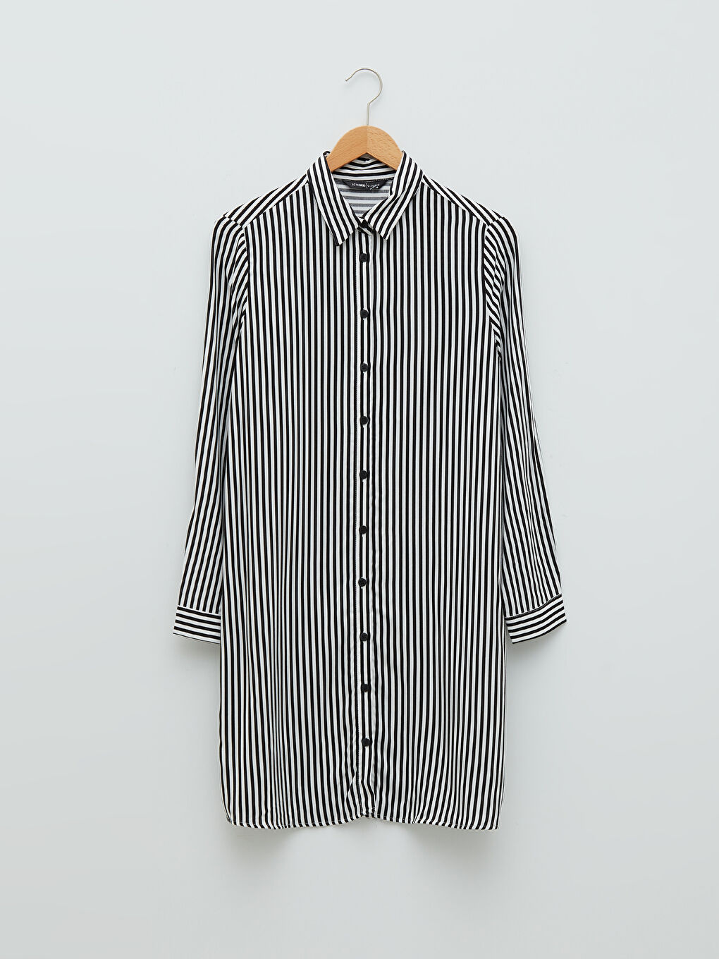 Striped Long Sleeve Viscose Women's Shirt Tunic-5