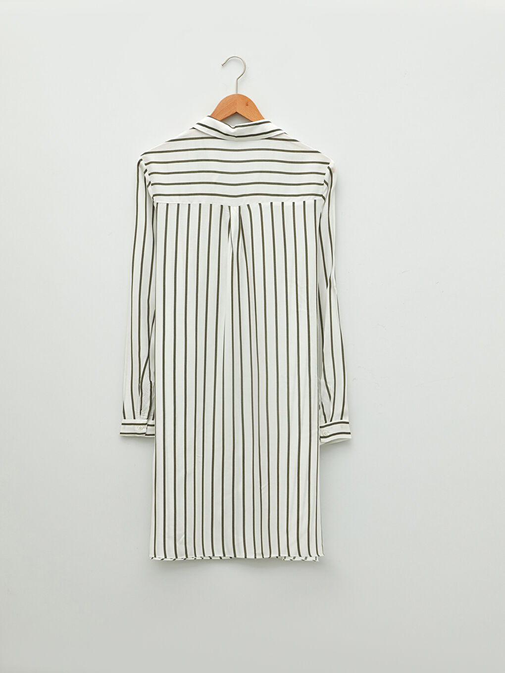 Tunique Chemise à Rayures en Viscose à Manches Longues pour Femmes-6