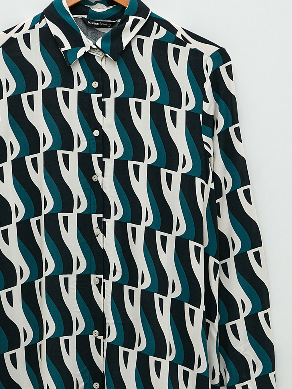 Patterned Long Sleeve Viscose Women's Shirt Tunic-6