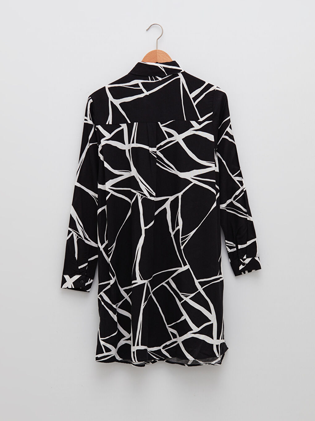 Шарена риза-туника с дълъг ръкав от вискоза за жени-7