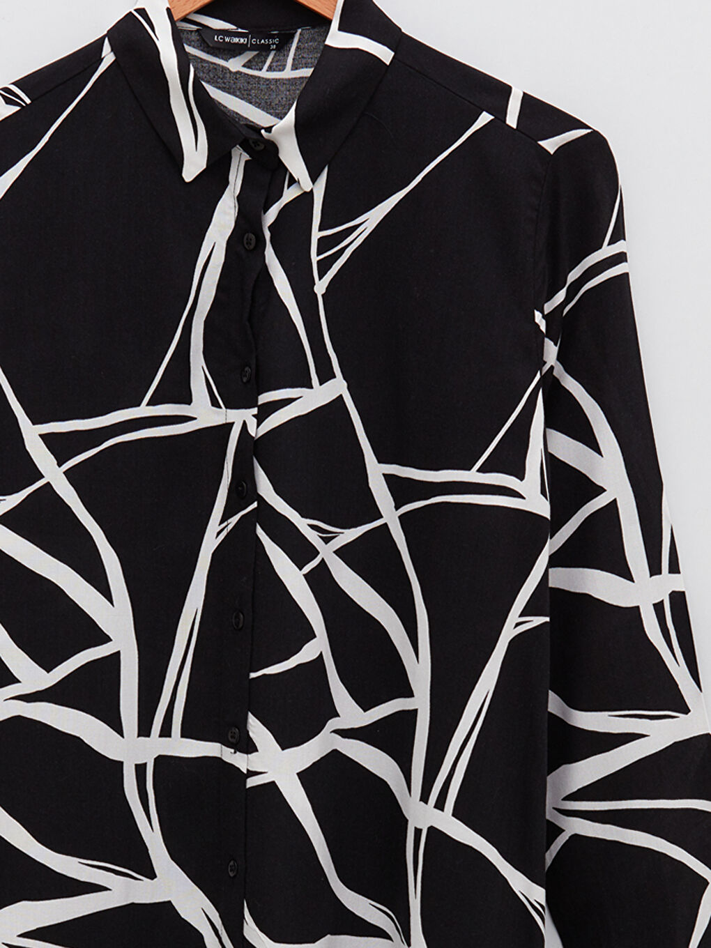 Шарена риза-туника с дълъг ръкав от вискоза за жени-8