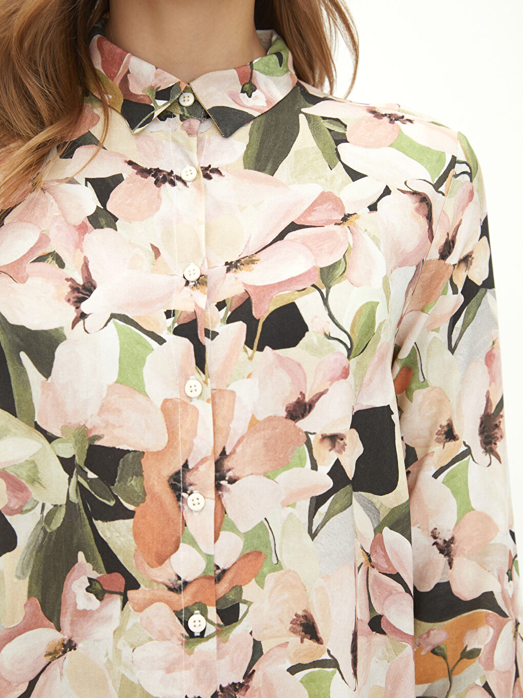 Цветна дълъг ръкав вискозна риза-туника за жени-3