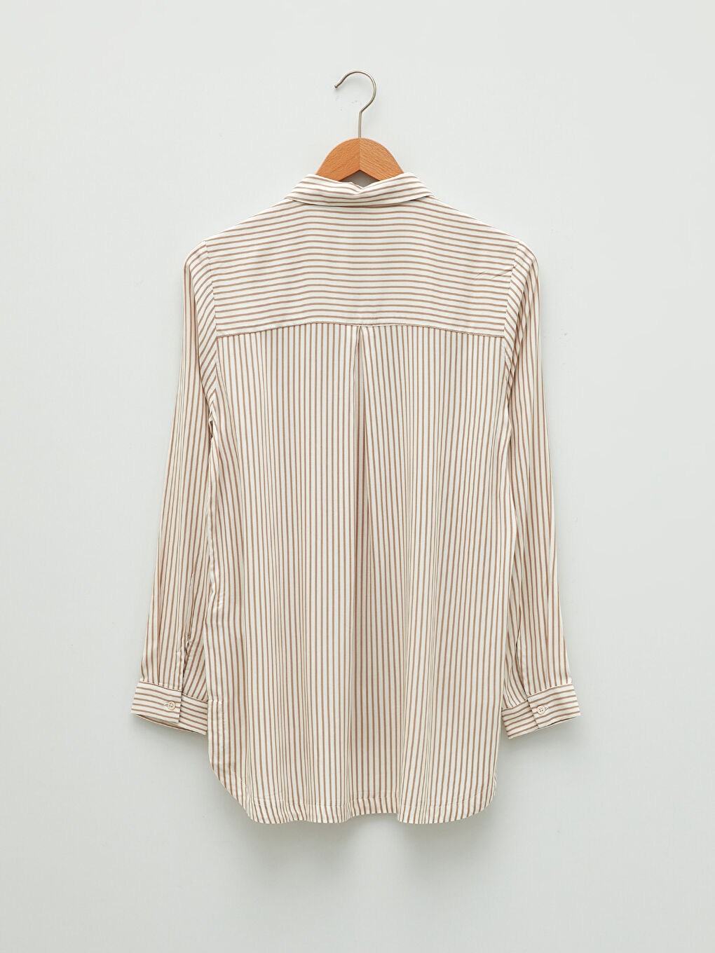 Chemise pour Femmes en Viscose à Rayures avec Fermeture à Boutons sur le Devant et Manches Longues-5