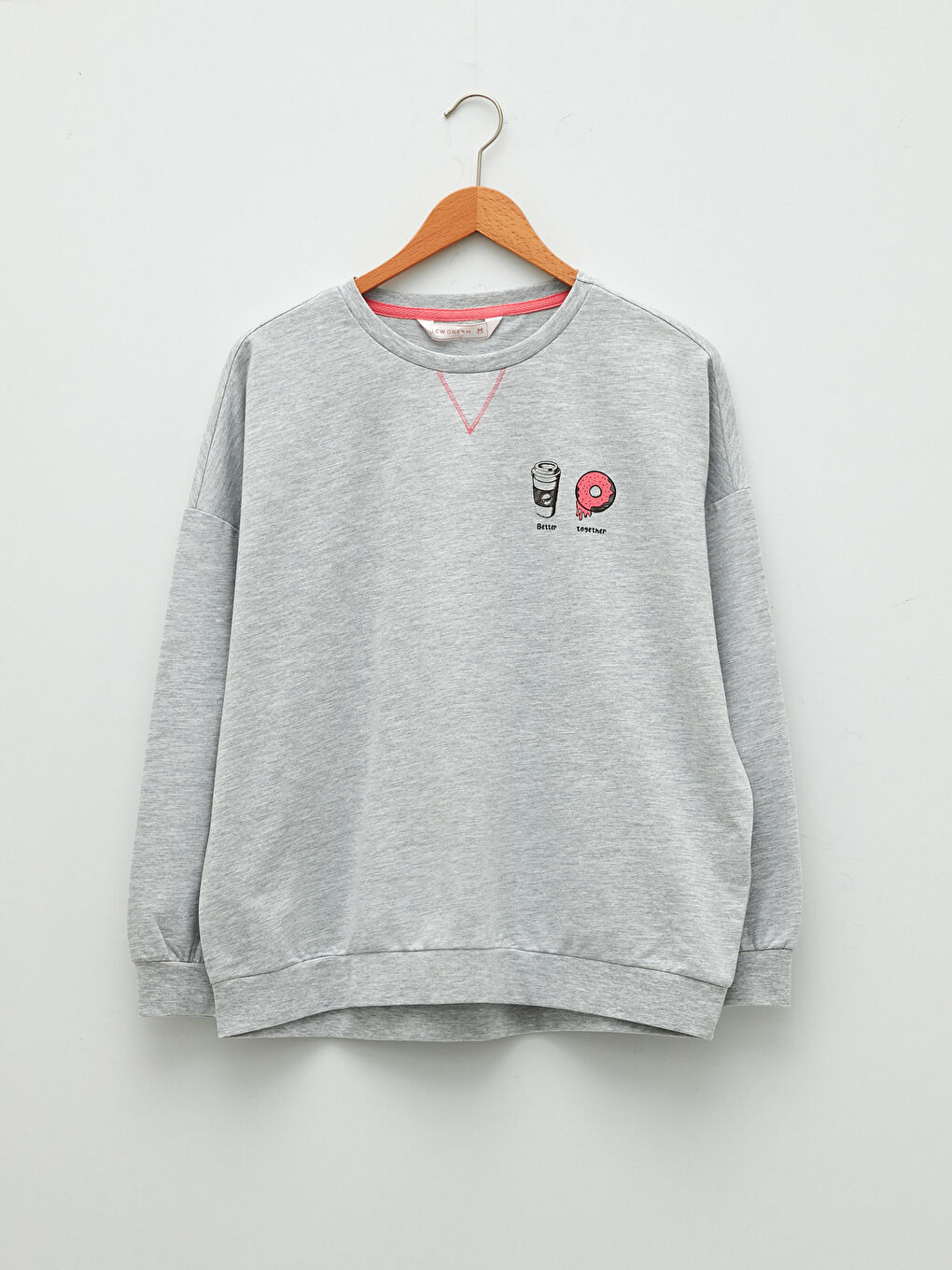 Crew Neck Printed Long Sleeve Women's Pyjama Set-5