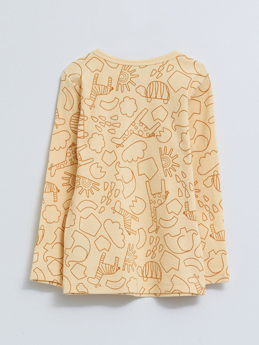 Crew Neck Long Sleeve Printed Cotton Baby Boy Pajama Set-3