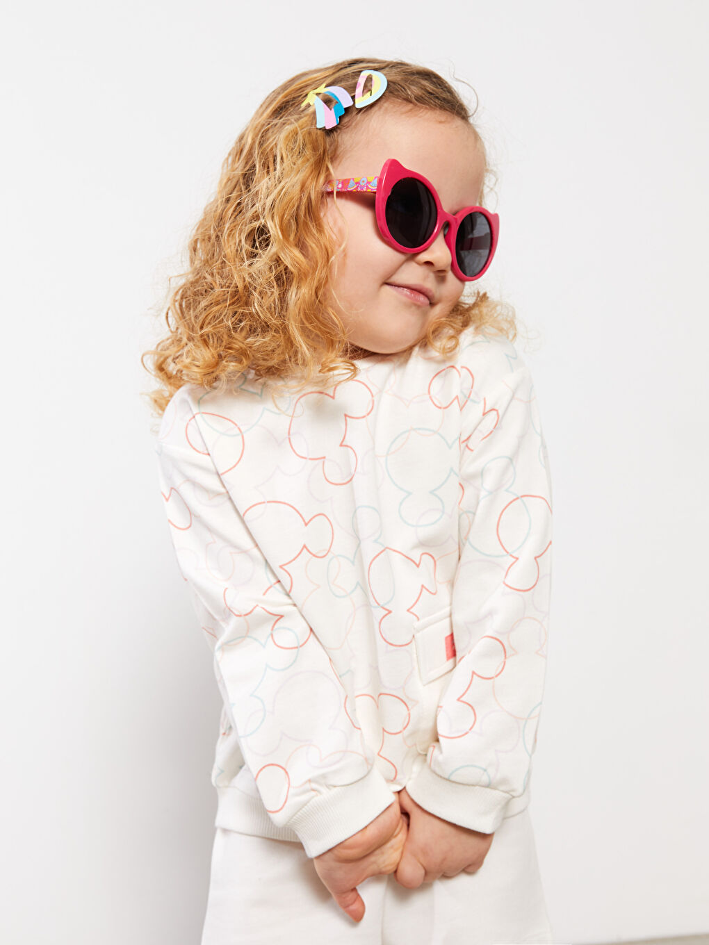 Ensemble Sweat-Shirt et Short Bébé Fille Imprimé Mickey Mouse Manches Longues Col Rond Lot de 2-2