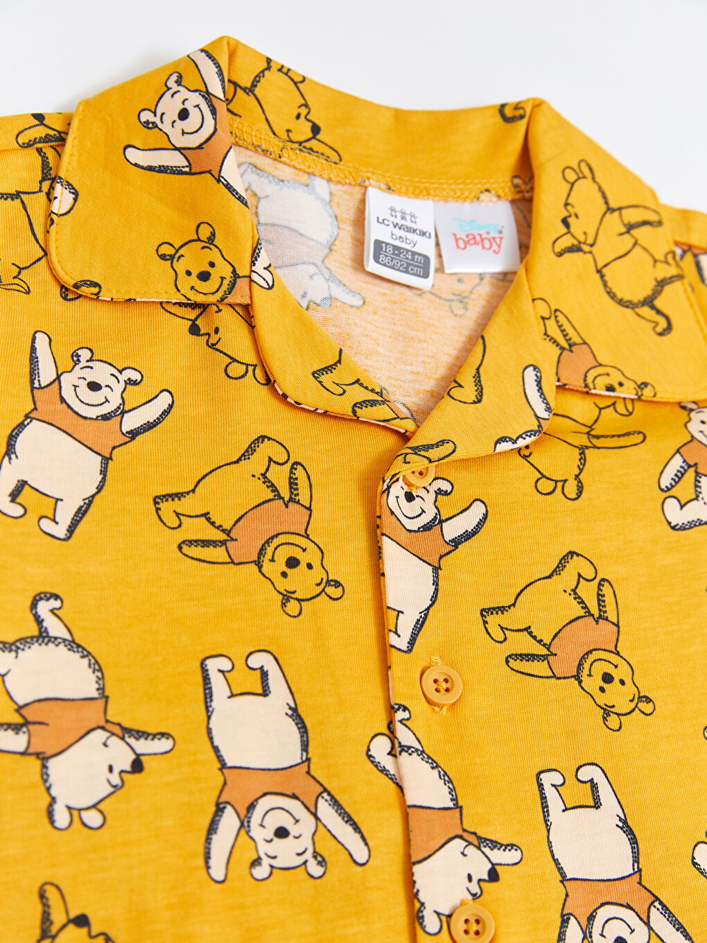 Ensemble de Pyjama Bébé Garçon en Coton Imprimé Winnie l'Ourson à Manches Courtes et Col Polo-5