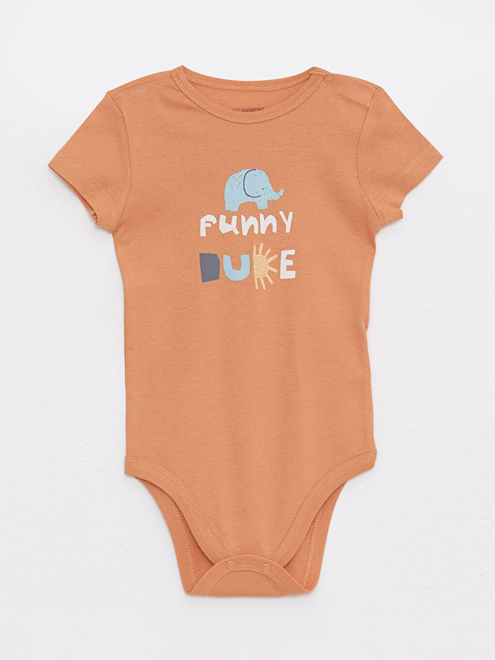 Crew Neck Short Sleeve Cotton Baby Boy Snap Body 3 Pieces-2