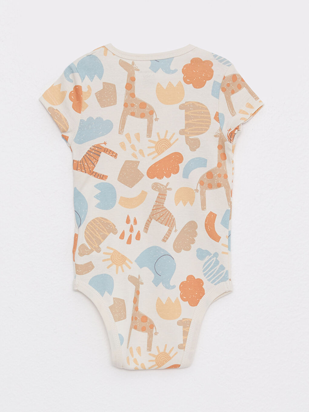 Crew Neck Short Sleeve Cotton Baby Boy Snap Body 3 Pieces-6