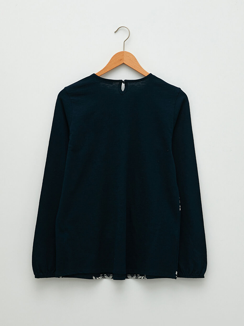 Crew Neck Printed Long Sleeve Cotton Women's T-shirt-6