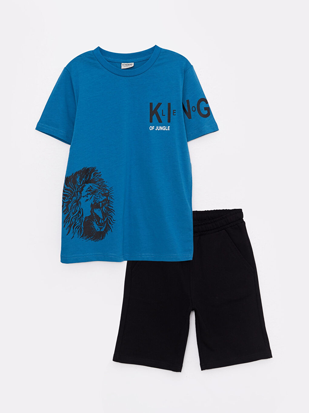 Crew Neck Printed Short Sleeve Boys' T-Shirt and Shorts -S26061Z4-HAN
