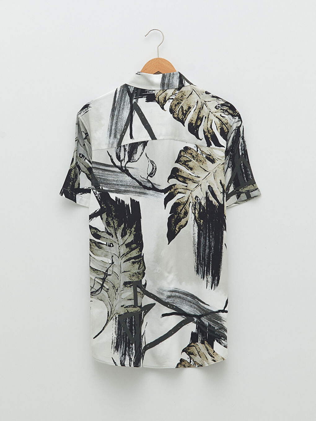 Haki Regular Fit Kısa Kollu Desenli Erkek Gömlek-6