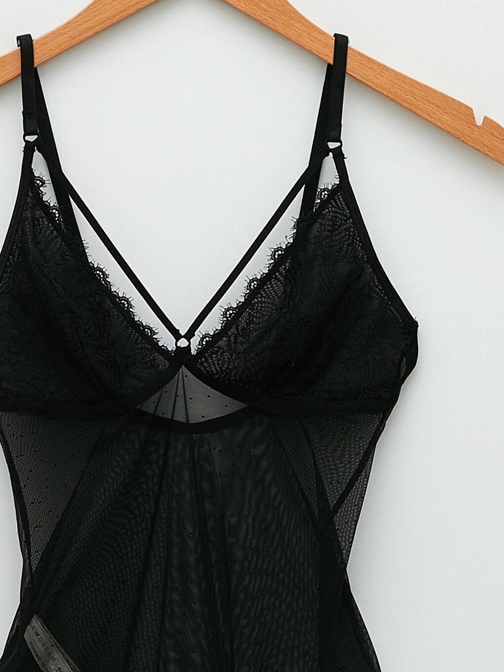 V-Neck Lace Snap Fastener Body-2