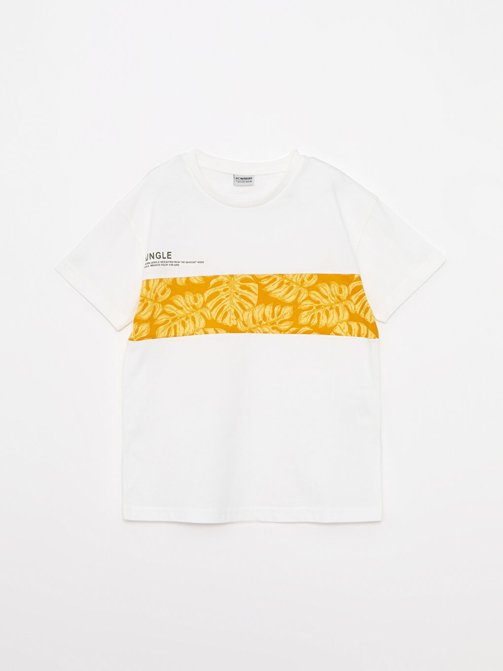 Crew Neck Printed Short Sleeve Cotton Boy T-shirt-2