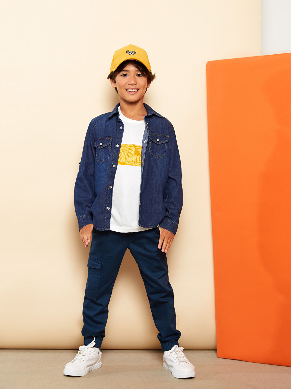 Crew Neck Printed Short Sleeve Cotton Boy T-shirt-1