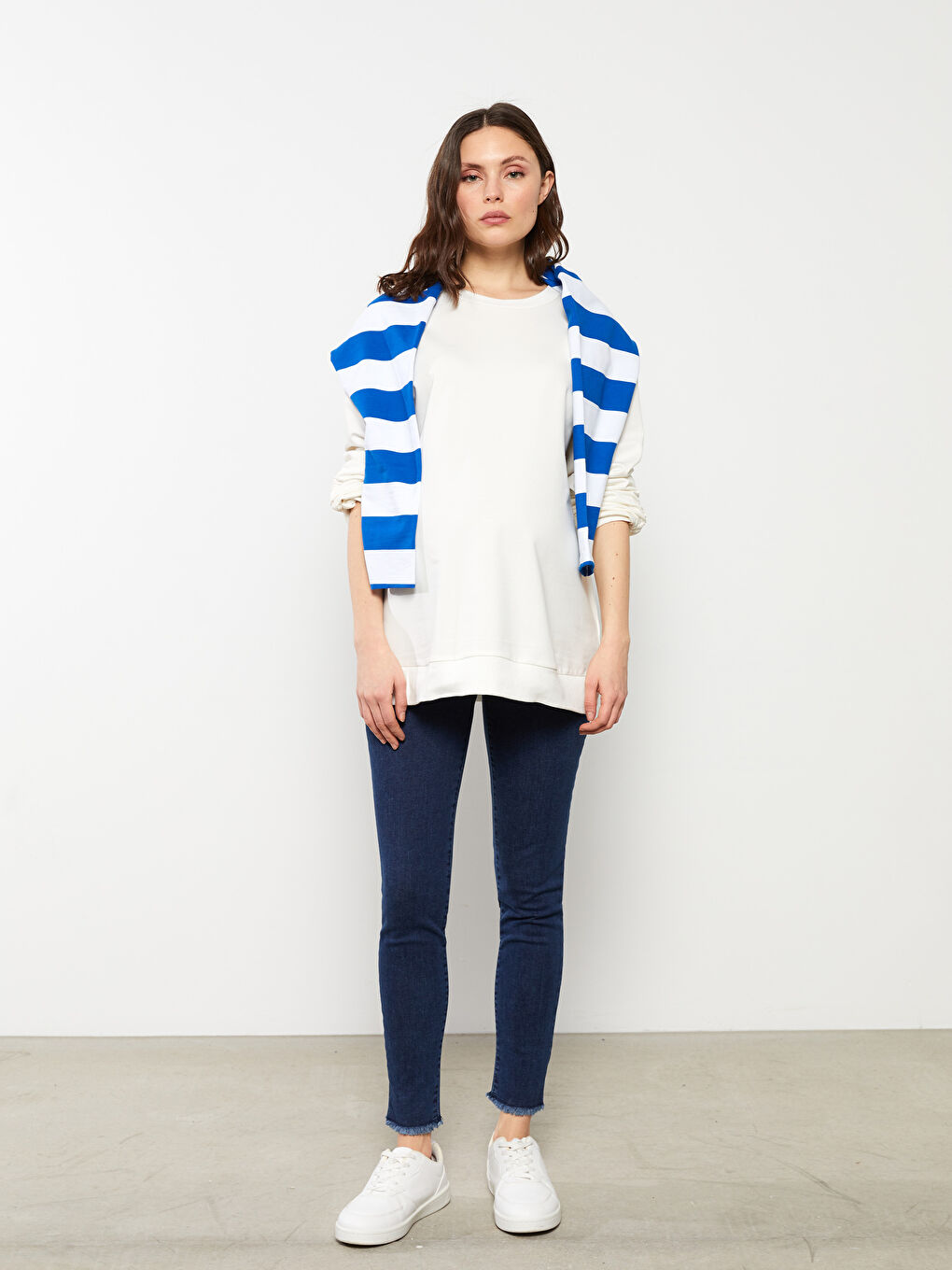 İndigo Karın Panelli Mercury Skinny Fit Cep Detaylı Hamile Rodeo Jean Pantolon-1