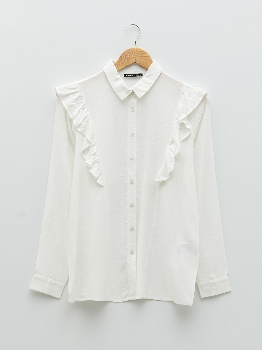 Chemise à Col de Chemise À Motifs Manches Longues pour Femmes en Viscose-5