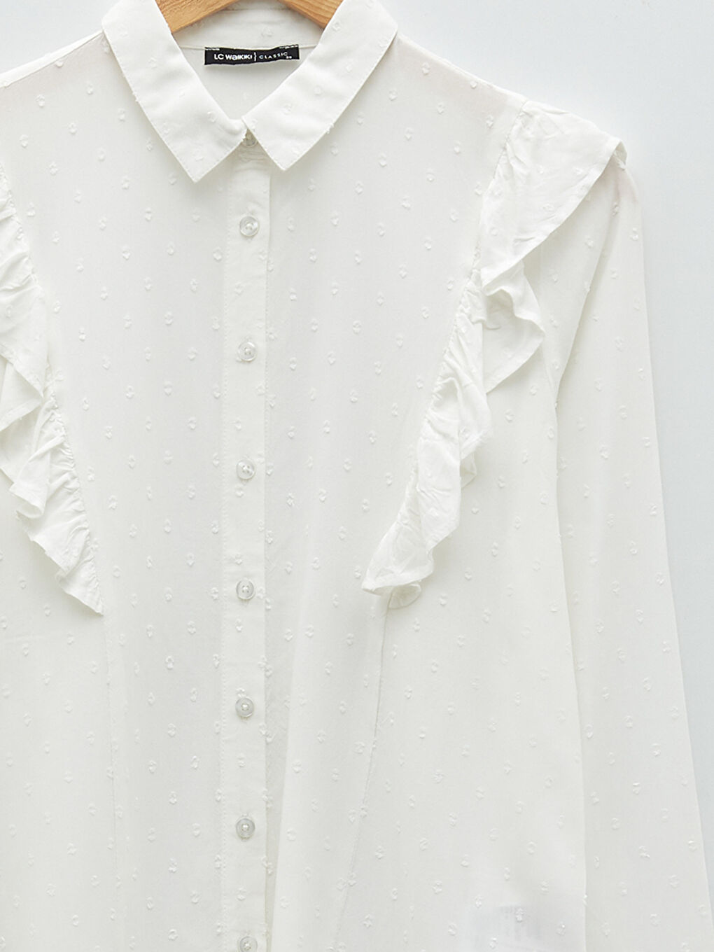 Chemise à Col de Chemise À Motifs Manches Longues pour Femmes en Viscose-7