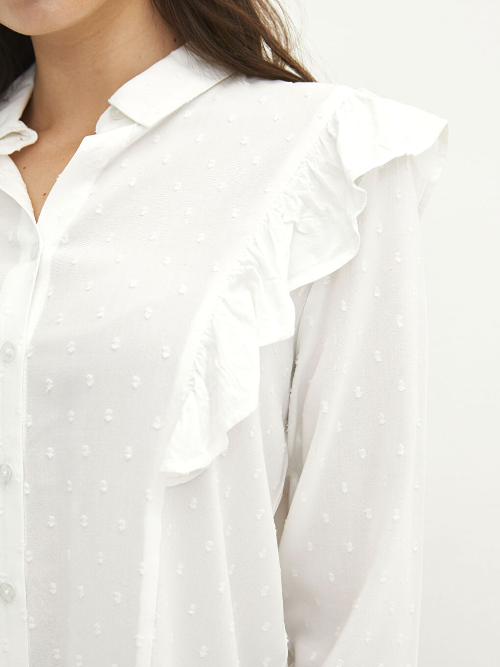 Chemise à Col de Chemise À Motifs Manches Longues pour Femmes en Viscose-3