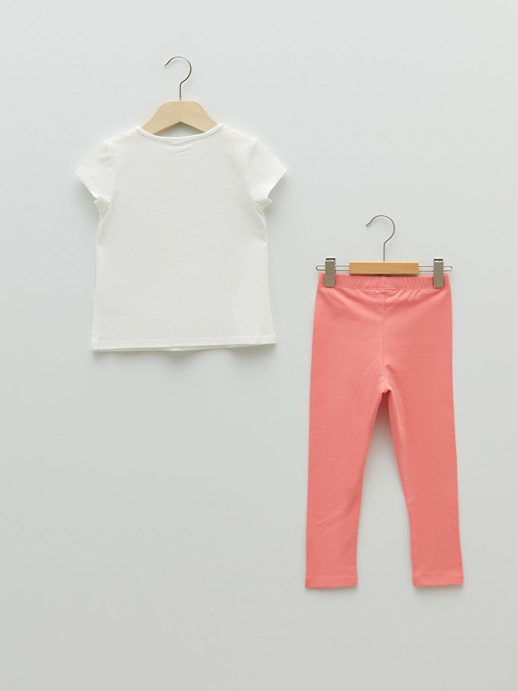 Ensemble T-Shirt et Legging Bébé Fille en Coton Imprimé à Manches Courtes et Col Rond Lot de 2-1