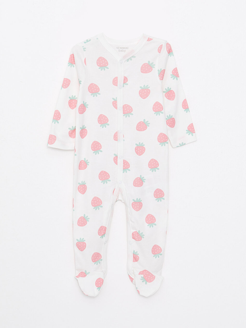 V Neck Long Sleeve Printed Cotton Baby Girl Rompers 2 Pack-1