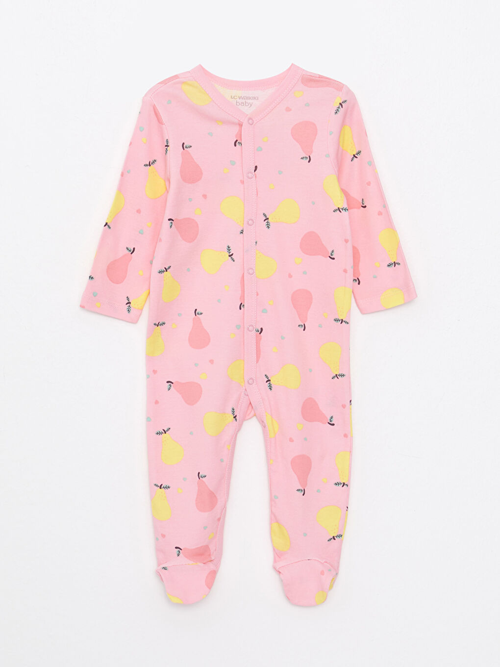 V Neck Long Sleeve Printed Cotton Baby Girl Rompers 2 Pack-2