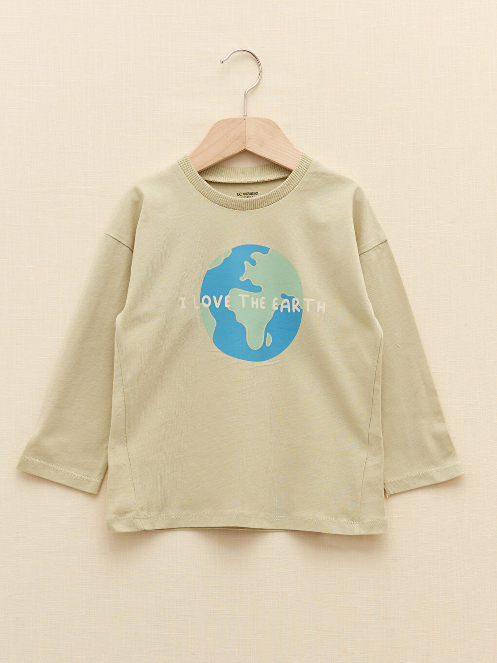 Crew Neck Long Sleeve Printed Baby Boys' T-Shirt