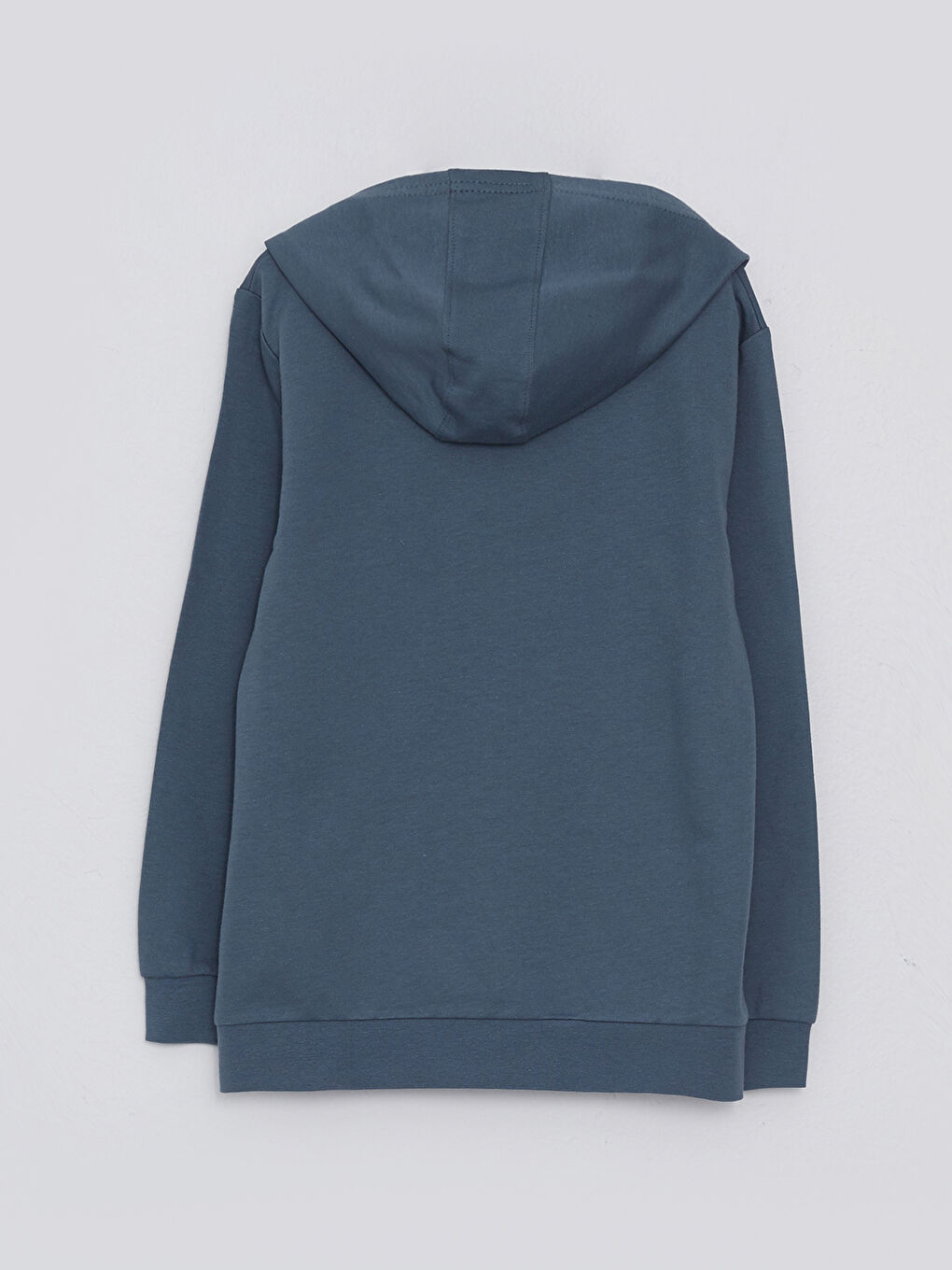 LCW Kids Gri Kapüşonlu Baskılı Uzun Kollu Erkek Çocuk Fermuarlı Sweatshirt - 1