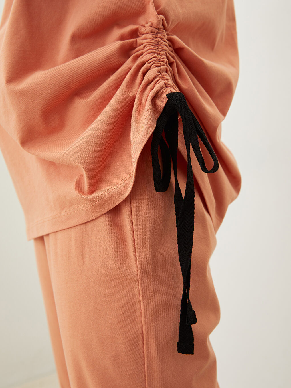 Crew Neck Printed Short Sleeve Cotton Women's Pajama Set-3