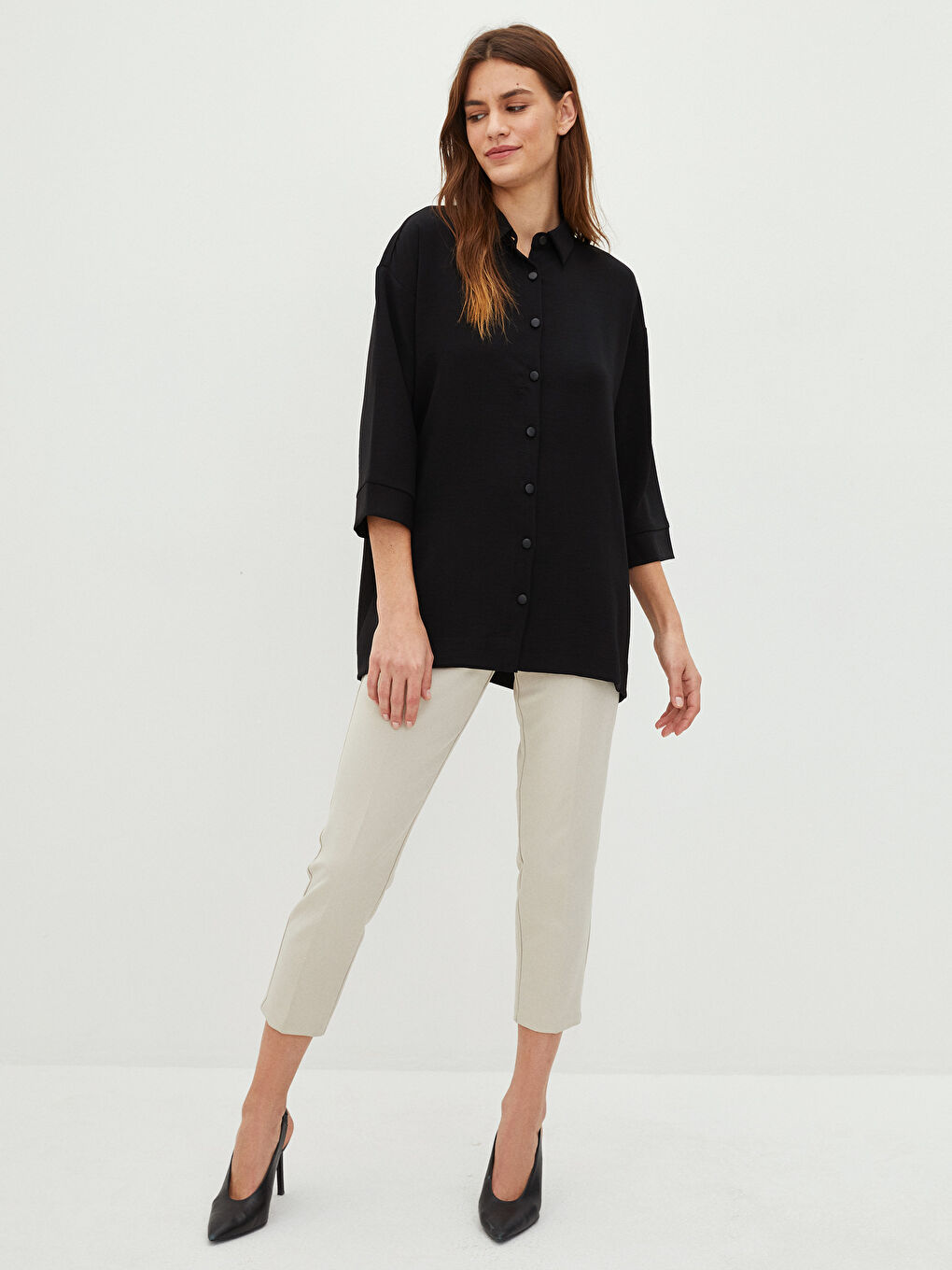 Front Button Closure Women's Shirt-1